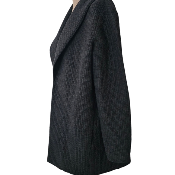 Eileen Fisher Shawl Collar Tencel Cotton Blend Jacket Size Small /P Black - Picture 4 of 15